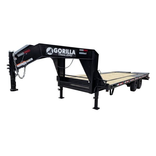 8.5x25 Gooseneck Deckover Dovetail Trailer (2) 10K Axles King Kong Ramps 20K GVWR