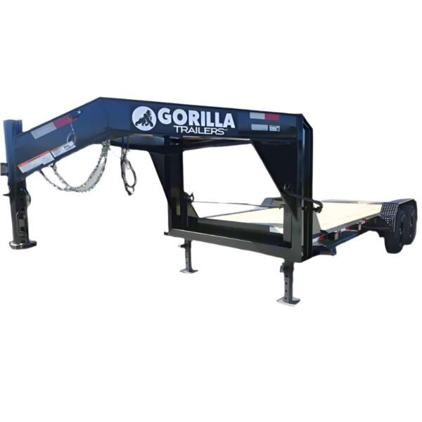 7x18 Gooseneck Equipment Trailer (2) 7K Axles & Mini King Kong Ramps 14k GVWR