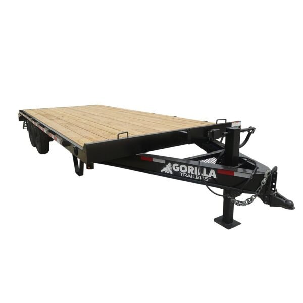 8.5x22 I-Beam Deckover Trailer (2) 7K Axles Stand-Up Ramps 14k GVWR