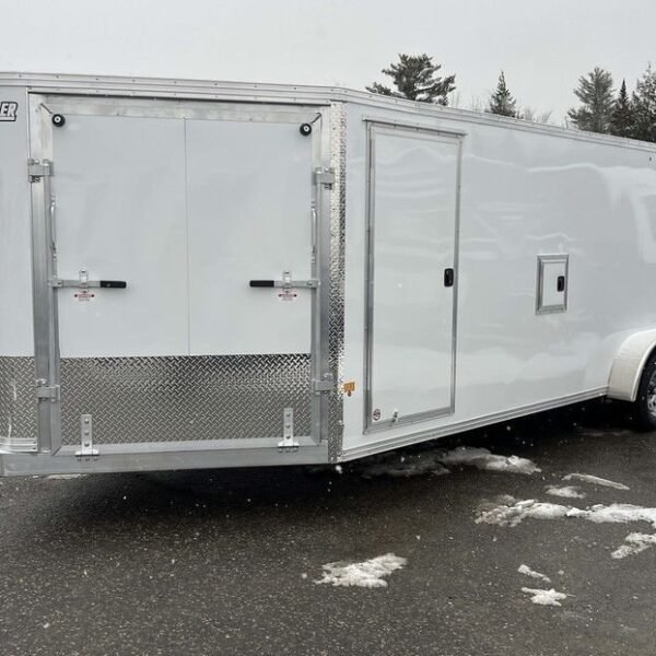 2024 E-Z Hauler 7x24 Aluminum 4-Place Drive In/Out w/Tapered Ramps, Rear Canopy