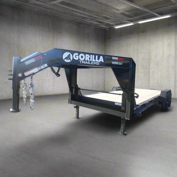 7X22 Gooseneck Equipment Trailer with (2) 7K Axles & Mini King Kong Ramps