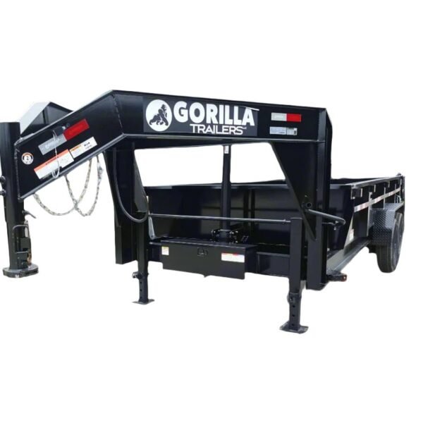 7x16 Gorilla Telescopic Gooseneck IBeam Dump Trailer 2ft Sides (2) 7K Axles