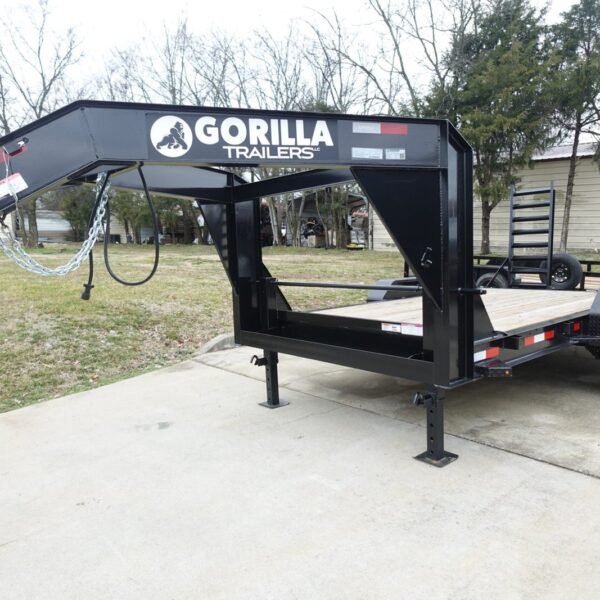 7x14 Gooseneck Equipment Trailer (2) 7K Axles with Stand-Up Ramps 14k Gvwr