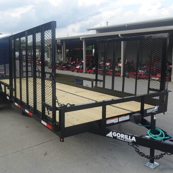 7x20 Heavy Duty Straight Deck Utility Trailer (2) 5,200lb Axles With (2) Side Gates 10K GVWR