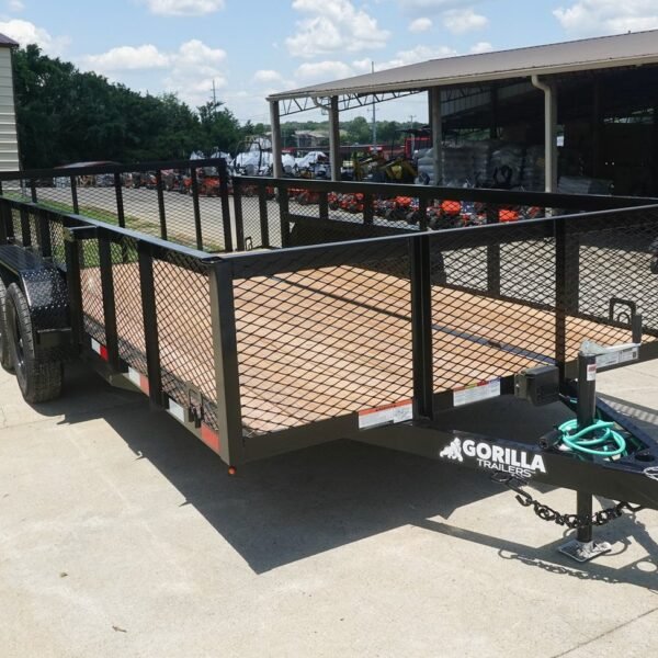7x16 Dovetail Utility Trailer 2ft Mesh (2) 3500lb Axles