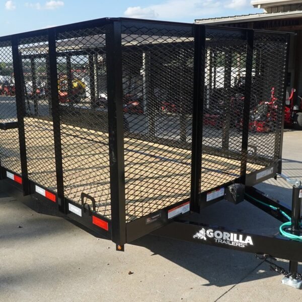 6.4x18 Straight Deck Utility Trailer 4ft Mesh (2) 3500lb Axles