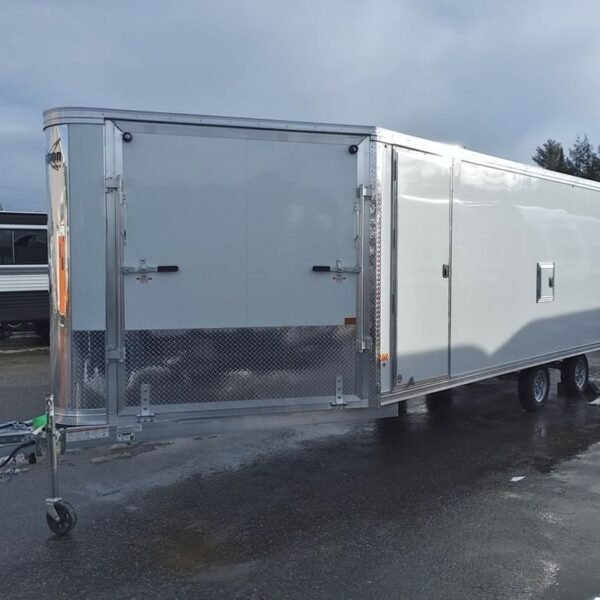 2024 Mission Trailers 101x24 Aluminum 4/5-Place Drive In/Out Deckover w/Galvanized Pkg, Canopy