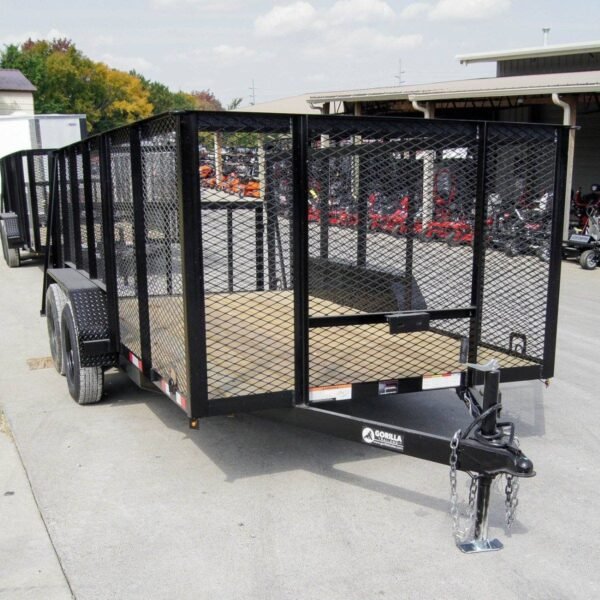 6.4x14 Dovetail Utility Trailer 4ft Mesh (2) 3500lb Axles