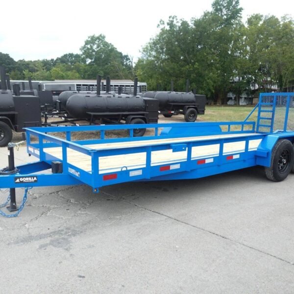 7x20 Heavy Duty Blue Straight Deck Utility Trailer (2) 5,200lb Axles with Brakes