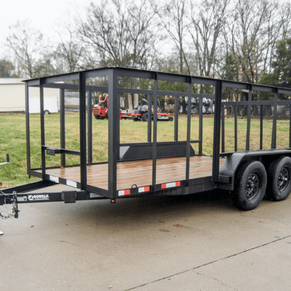 6.4x14 Dovetail Utility Trailer with 4ft Rails (2) 3500lb Axles
