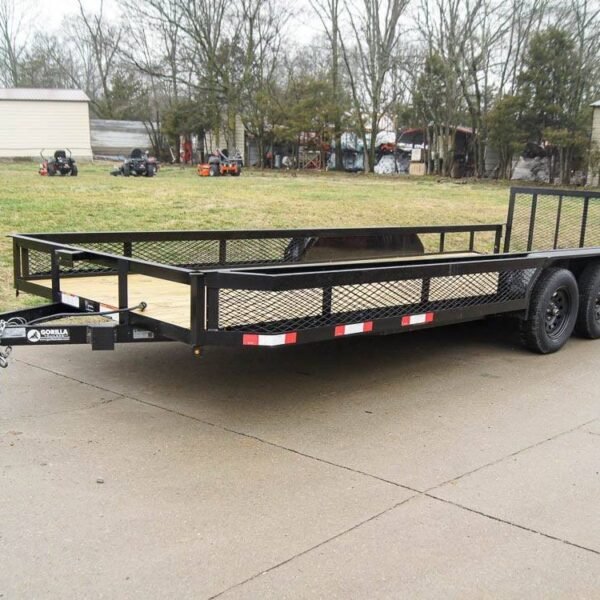 7x20 Dovetail Utility Trailer with Side Baskets (2) 3,500lb Axles
