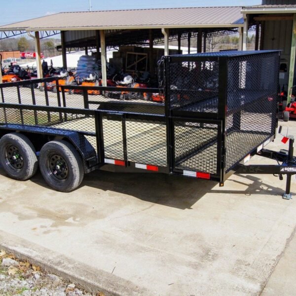 7x14 Powder Coated Dovetail Utility Trailer Stacked Baskets (2) 3,500lb Axles