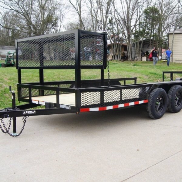 6.4x14 Powder Coated Dovetail Utility Trailer with Elevated Basket (2) 3500lb Axles