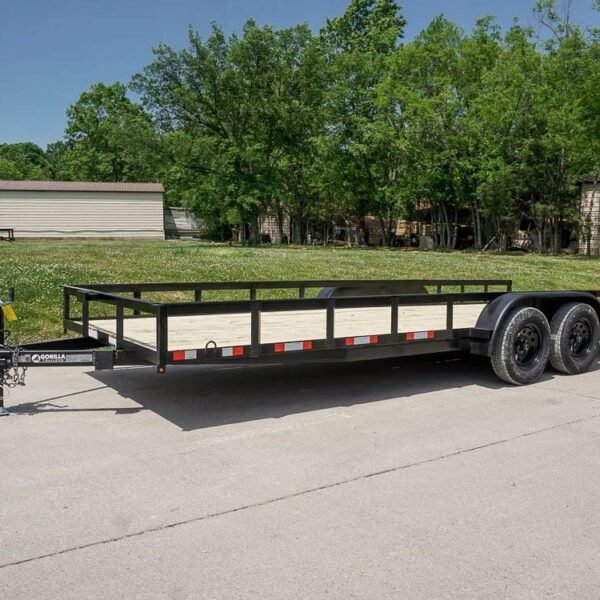 7x20 Straight Deck Utility Trailer with No Gate (2) 3,500 Axles