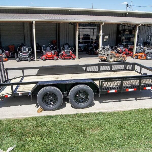 6.4x16 Dovetail Utility Trailer with Side Baskets (2) 3500lb Axles