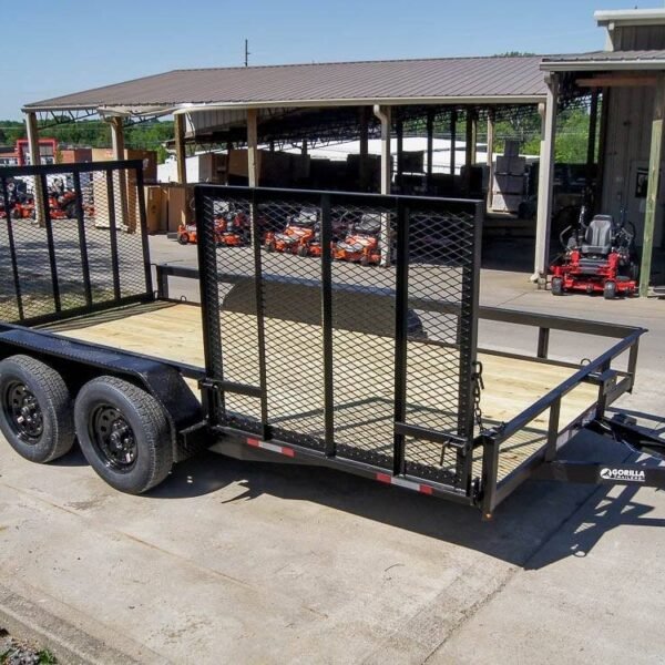 7x14 Straight Deck Utility Trailer with Side Gate (2) 3500lb Axles