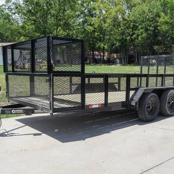 7x16 Straight Deck Utility Trailer with Stacked Baskets (2) 3500lb Axle