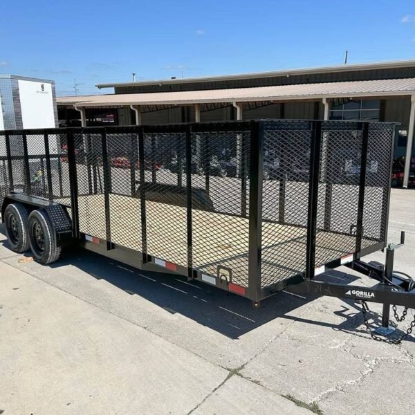 7x20 Dovetail Utility Trailer 4ft Mesh Sides (2) 3,500lb Axles