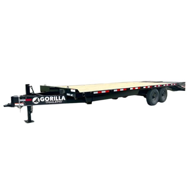 8.5x25 IBeam Deckover Trailer DoveTail (2) 7K Axles King Kong Ramps 14k GVWR