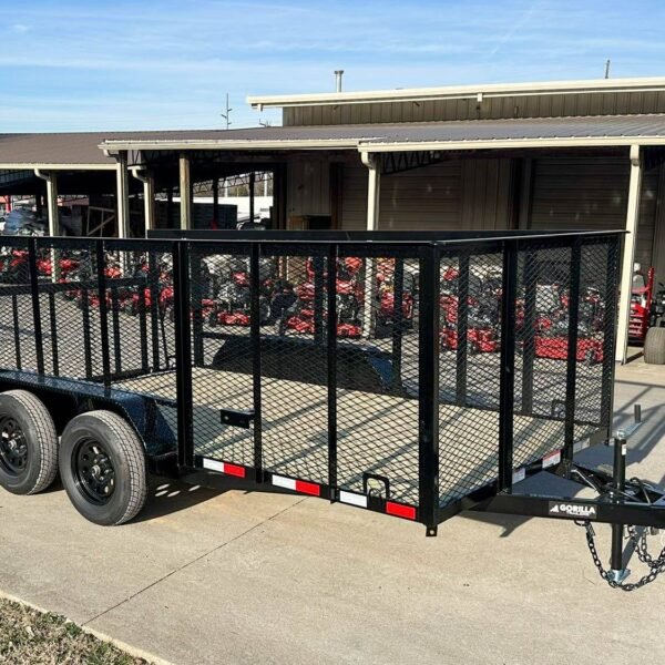 7x14 Powder Coated Dovetail Utility Trailer 4ft Mesh Sides (2) 3,500lb Axles