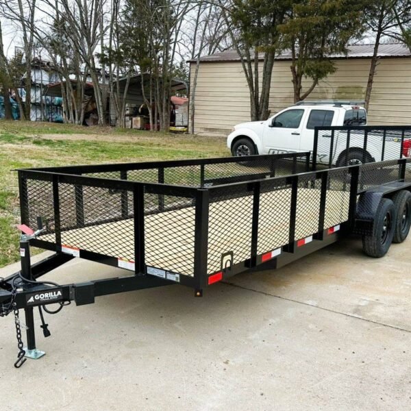 6.4x20 2ft Mesh Sides Utility Trailer Dovetail (2) 3500lb Axle